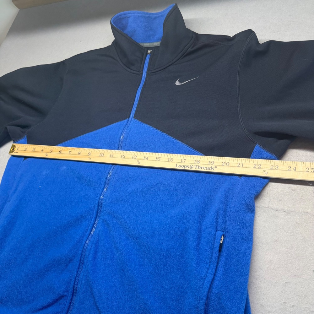 Nike Jacket Mens Large Blue Black Therma-FIT Full Zip Colorblock Athletic Fleece - Picture 4 of 10